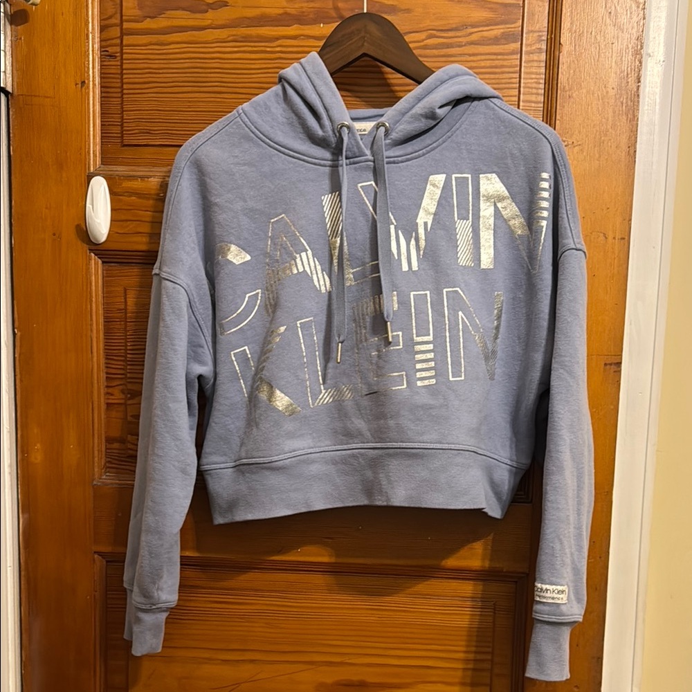 Calvin Klein Cropped Blue Hoodie